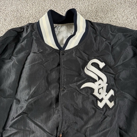 Vintage 90s Chicago White Sox Starter Jacker Mens XL Streetwear Hip Hop USA Made - Picture 2 of 13
